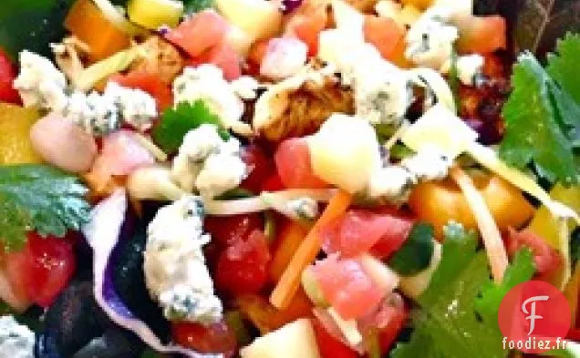 Salade de Salsa au Poulet et à la Mangue avec Vinaigrette au Citron Vert Chipotle