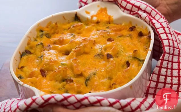 Macaroni au Bacon et aux Épinards