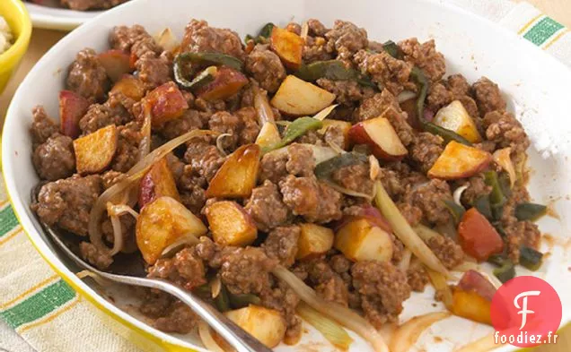 Picadillo de Boeuf à la Poêle avec Sauce aux Noix