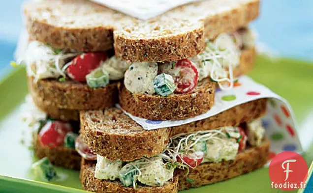 Sandwichs À La Salade De Poulet Au Pesto