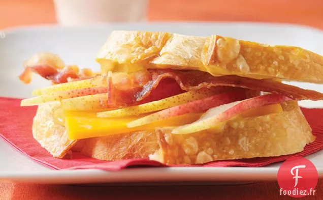 Sandwich au Cheddar, Bacon et Poire