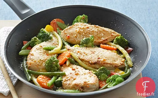 Poulet Poêlé aux Légumes Parmesan