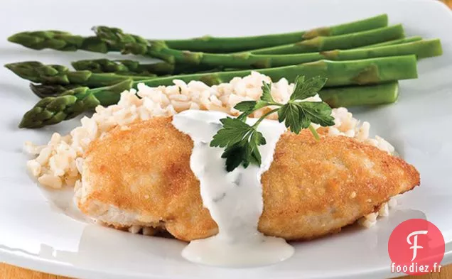 Poulet en Croûte de Parmesan à la Crème