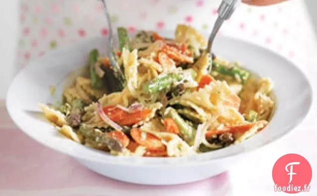 Pâtes et Légumes avec Sauce à la Coriandre