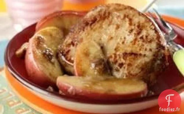Côtelettes de Porc Simples aux Pommes Et au Caramel