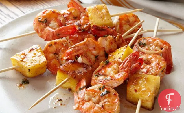 Brochettes Ananas-Crevettes