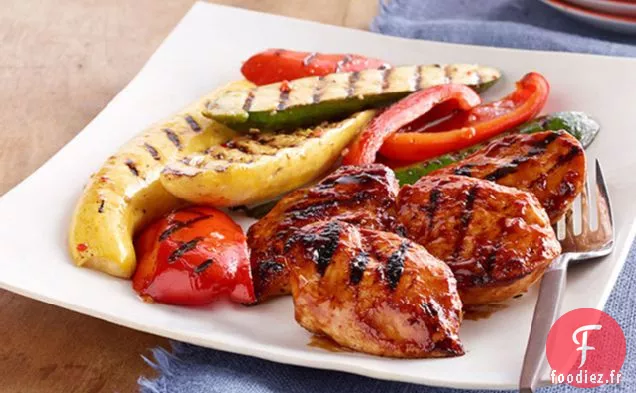 Poulet BBQ à l'Orange avec Légumes Grillés