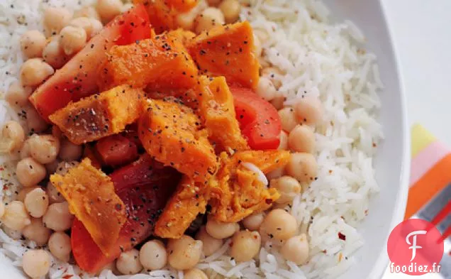 Riz Blanc, Patate Douce Et Tomates