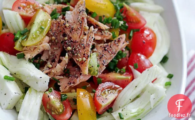 Saumon Au Poivre, Fenouil Et Tomates