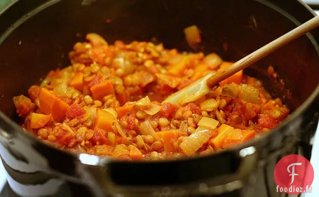 Lentilles Et Tomates Cuites