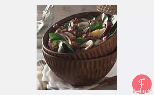 Salade d'Épinards avec Vinaigrette Chaude aux Noix Balsamiques
