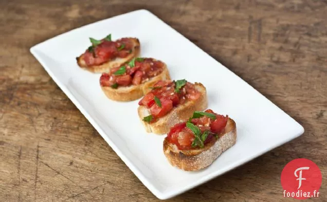 Recette De Bruschetta Aux Tomates Fraîches Au Basilic