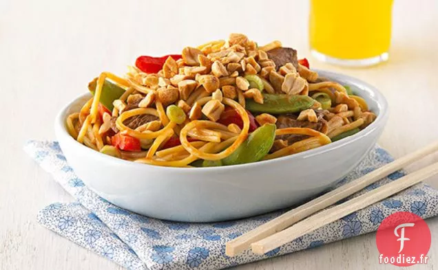 Boeuf Asiatique aux Arachides et Nouilles pour deux