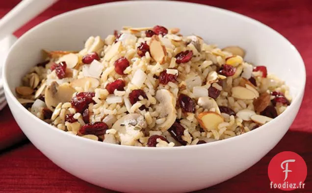 Riz Pilaf aux Canneberges, Amandes et Champignons