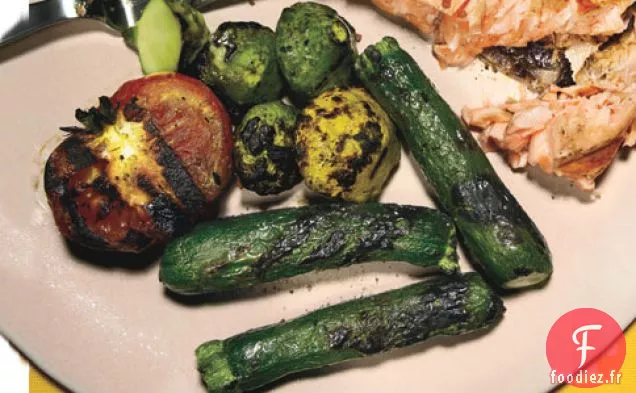 Courgettes Bébé Boursouflées, Courge Pattypan Bébé Et Toma Grillé