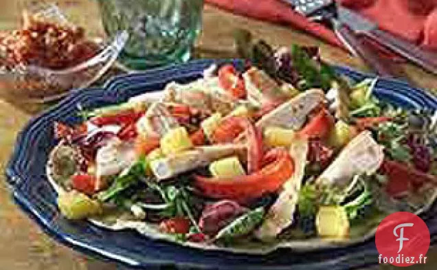 Salade de Poulet Grillé sur Tortillas croustillantes