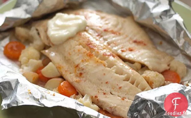 Tilapia Cuit au Four avec Chou-fleur et Carottes