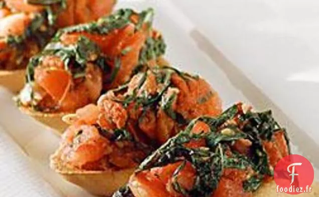 Bruschetta Épicée Aux Tomates Et Au Basilic