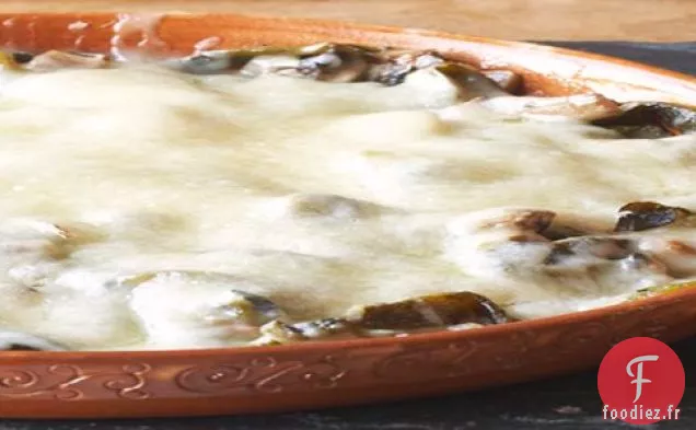 Fondue au Fromage avec Piments et Champignons