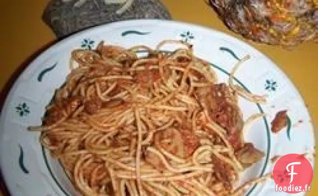 Spaghetti au Bacon et aux Champignons