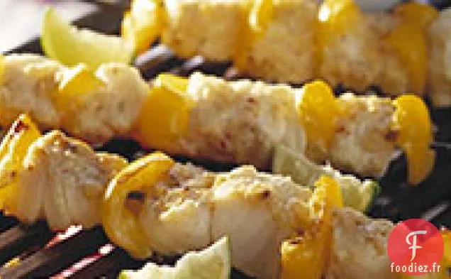 Brochettes De Poisson Et Brochettes De Citron Vert