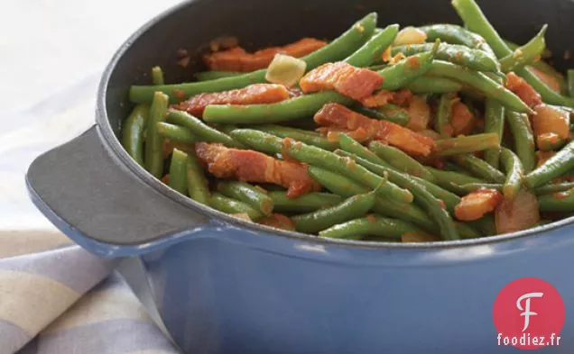 Haricots Verts épicés au Bacon et aux Tomates