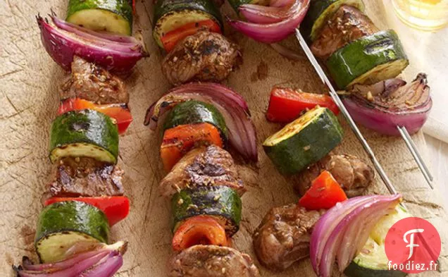 Brochettes de Légumes et d'Agneau