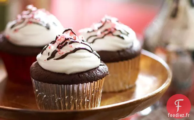 Cupcakes à la Canne au Chocolat et aux Bonbons