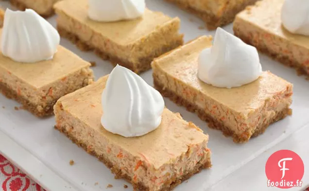 Barres de Gâteau au Fromage aux Carottes
