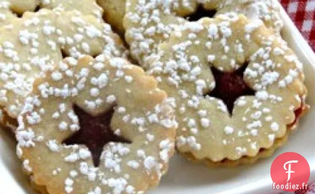Biscuits Linzer à la Semoule de Maïs aux Canneberges
