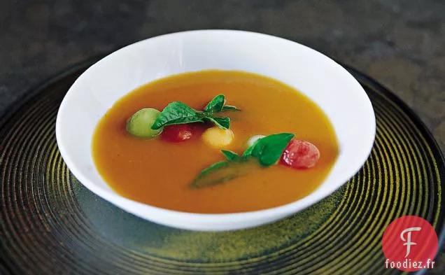 Soupe de Tomates Réfrigérée au Melon