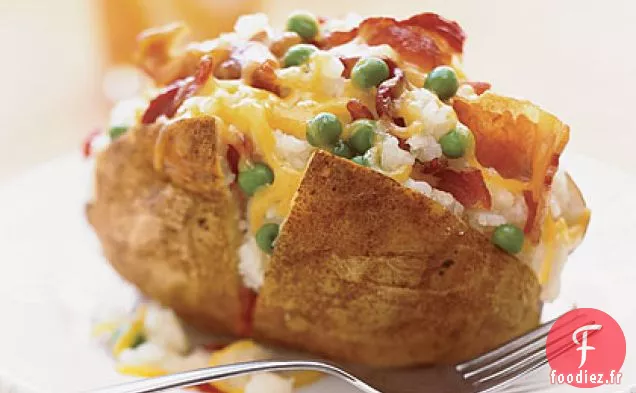 Pommes de Terre Farcies au Bacon et aux Pois