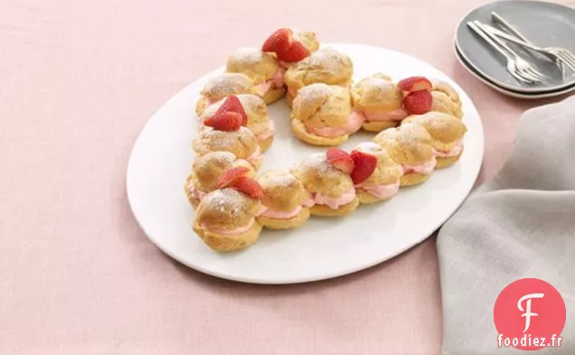 Coeur Feuilleté à la Crème aux Fraises