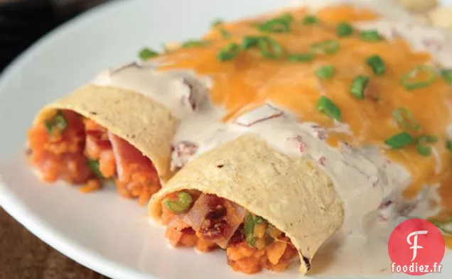 Enchiladas de Patates Douces à la Sauce Chipotle Crémeuse