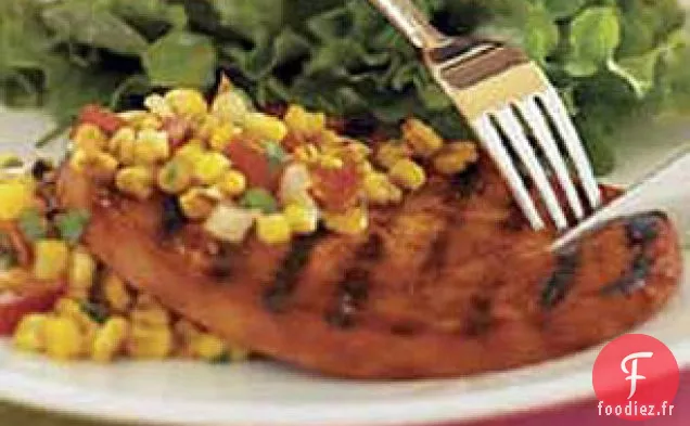 Steak de Jambon Grillé avec Relish de Maïs rôti