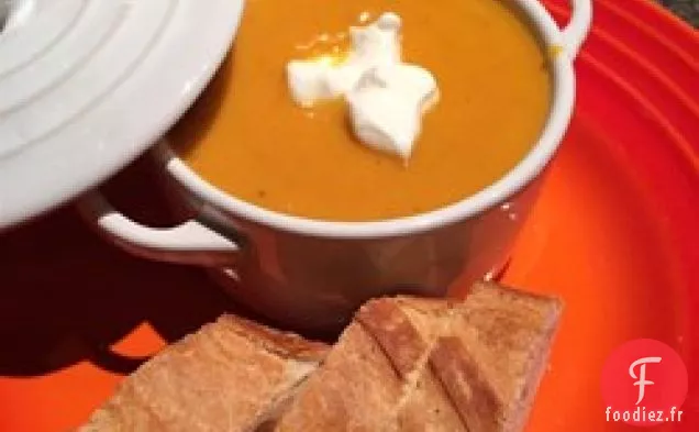 Soupe Rockin aux Carottes, Patates Douces et Gingembre