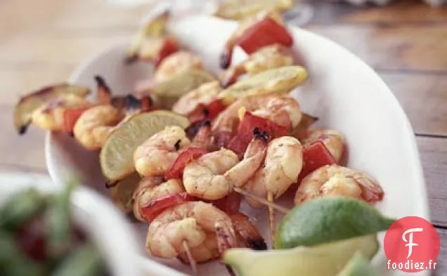 Brochettes de Crevettes avec Marinade Jalapeño-Citron Vert