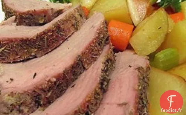 Longe de Porc Rôtie aux Herbes et Pommes de Terre