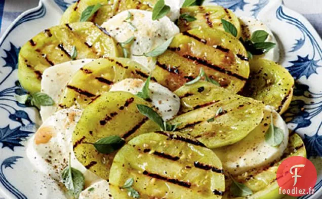 Caprese De Tomates Vertes Grillées
