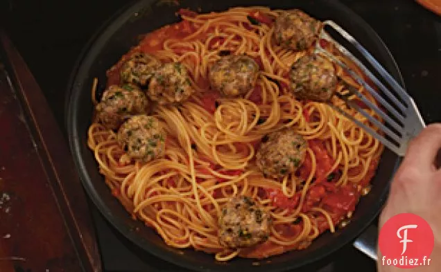Spaghettis et Boulettes de Viande de Style Familial