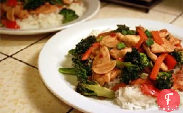 Sauté Sucré et épicé au Poulet et au Brocoli
