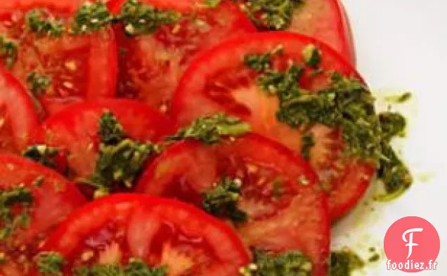 Tomates En Tranches Avec Filet De Pesto
