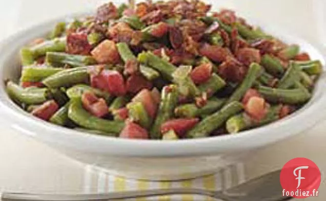 Haricots Verts Cuits Lentement, Tomates et Bacon