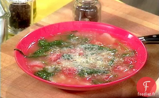 Soupe de Pommes de Terre, Épinards et Tomates