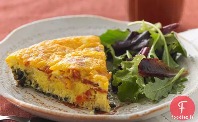 Frittata de Riz Sauvage, Bacon et Cheddar