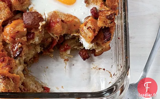 Petit déjeuner au Bacon, Tomate et Cheddar Cuit avec des œufs