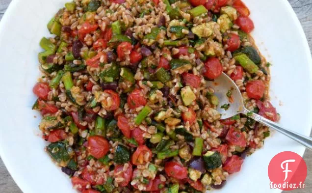 Recette De Farro Aux Légumes Rôtis Et Vinaigrette Aux Tomates Rôties