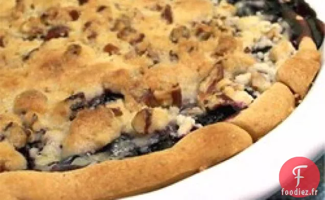 Tarte Croustillante à la Crème Anglaise Bleue