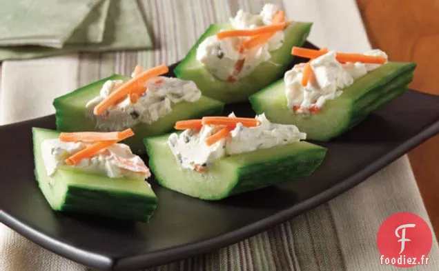 Bouchées de Concombre au Fromage à la Crème et aux Herbes