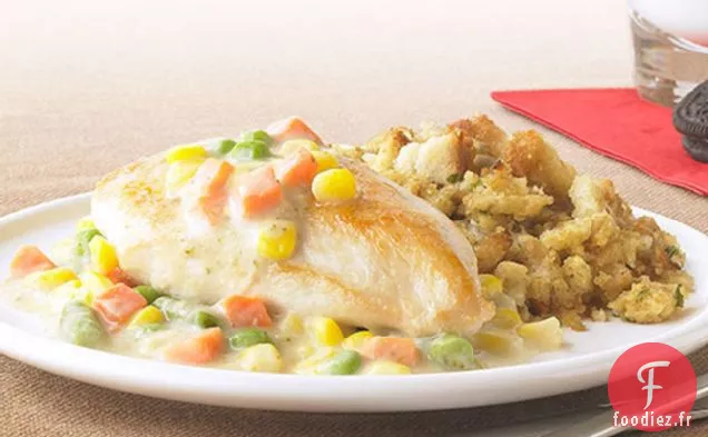 Poêle à Poulet Crémeuse avec Farce
